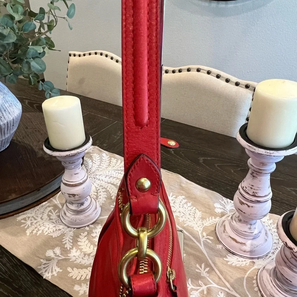 Coach Hobo Red All Leather Bag
